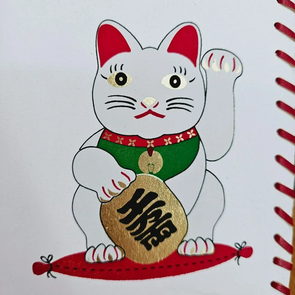 Earthbound Trading Maneki Neko Lucky Cat Journal Unused India Made Lined Pages